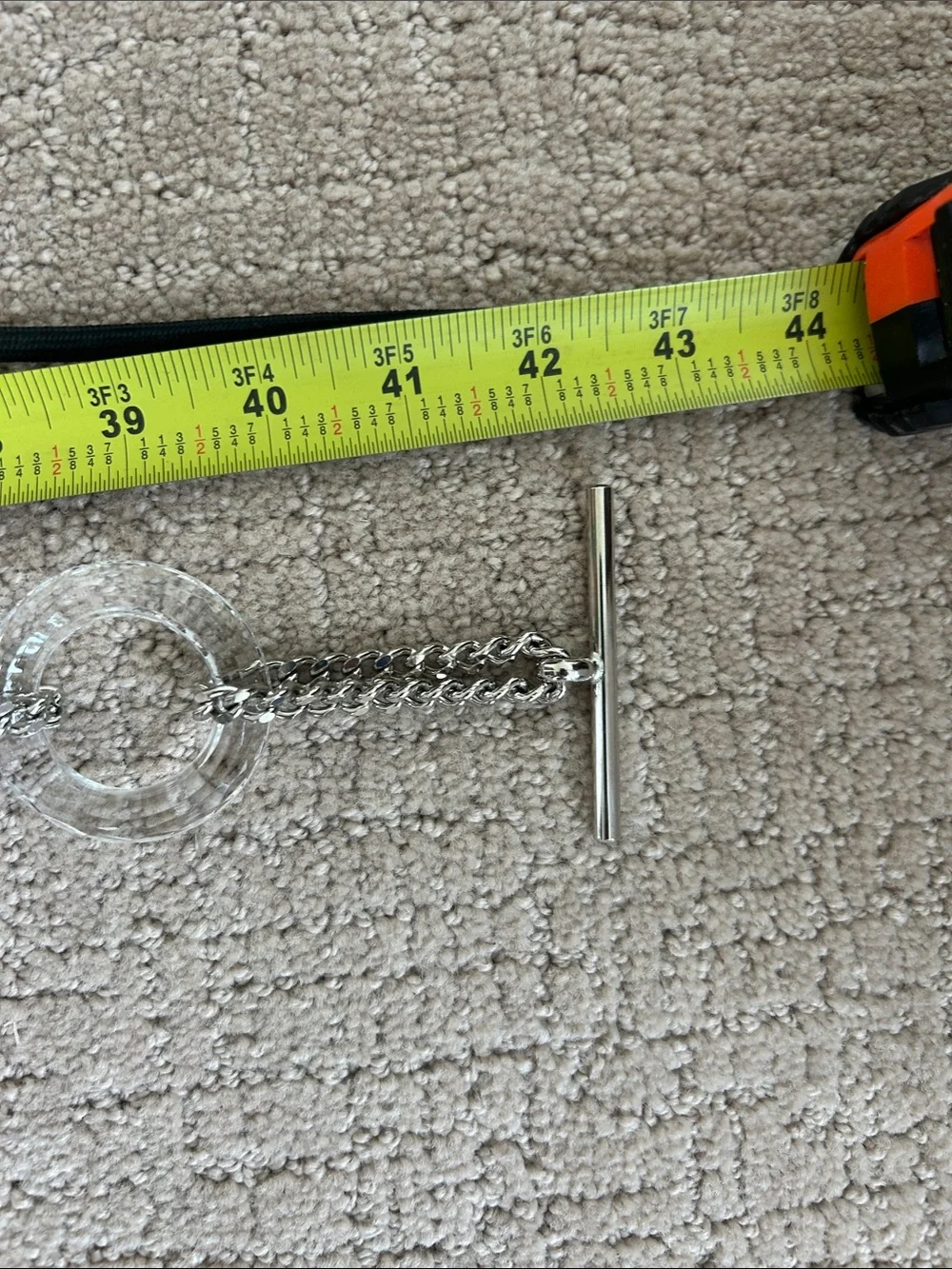 Suzi Roher Clear Ring-Link Acrylic Belt with Silver Hardware